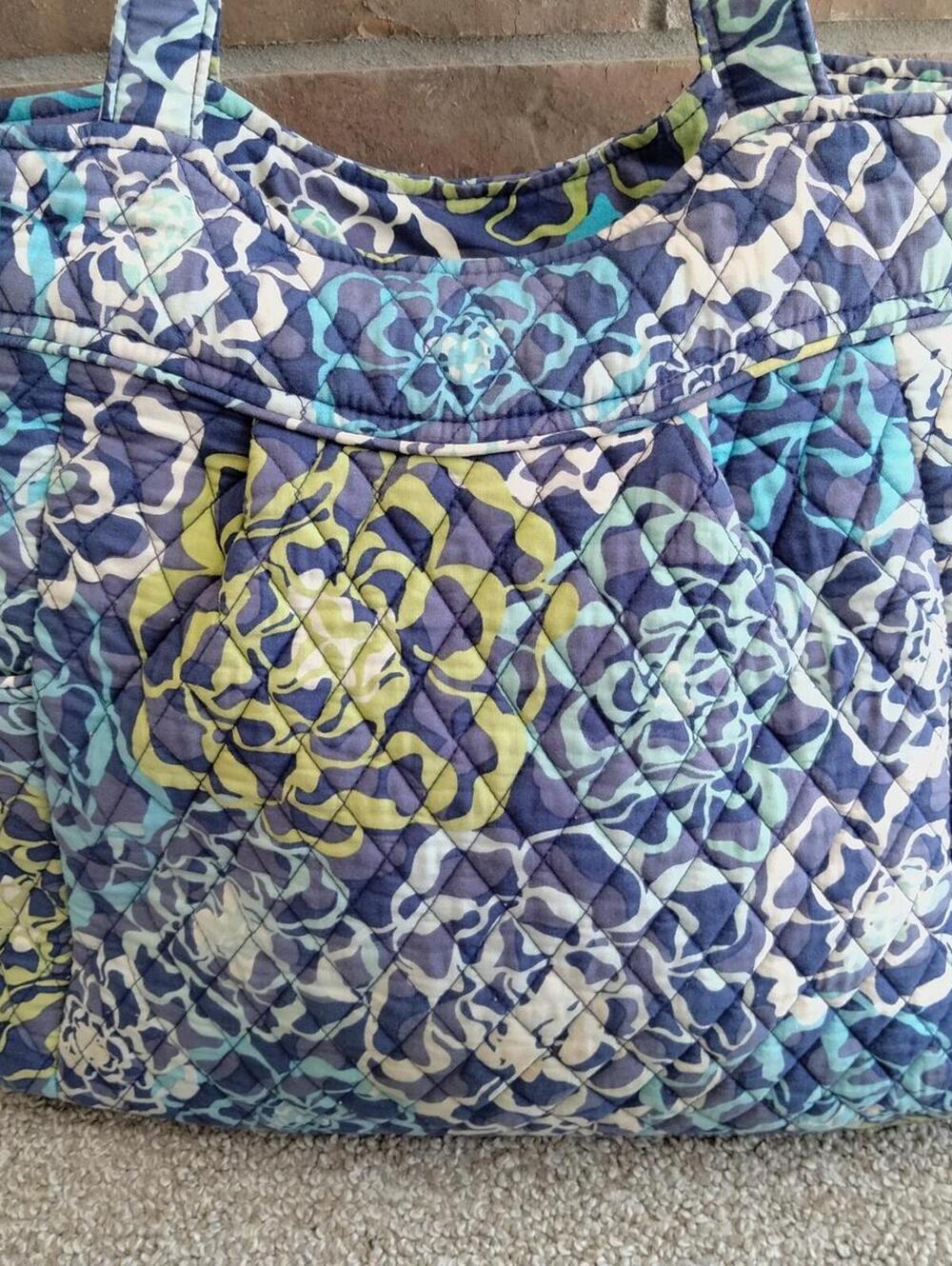 Vera Bradley Glenna Satchel Retired Indigo Pop Style Floral Purse